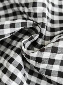 Vintaside Kids Baby Boy Holiday Outfits Christmas Casual Outfits Summer Two-Color Black And White Checkered Short-Sleeved Shirt Shorts Two Suits, Lapel Design Adds A Sense Of Formality