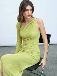 Maija Women's Elegant Knot Shoulder Cut-Out Mid-Length Dress, Summer
