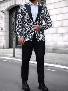 Manfinity AFTRDRK 男士简约时尚休闲西装套装（夹克和裤子），日常穿着