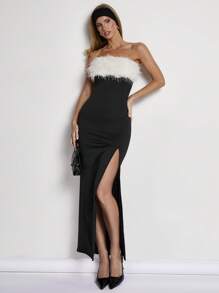 COSMINA Women's Casual Minimalist Long Dress, Suitable For Daily Wear - Black - View 1