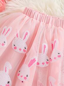 SHEIN Young Girl Simple Fashion Casual Daily Mesh Skirt