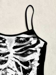 Attitoon Women Casual Skull Pattern Sexy Cami Tight Fitted Tank Top, Suitable For Summer Back To School - Multicolor - View 4