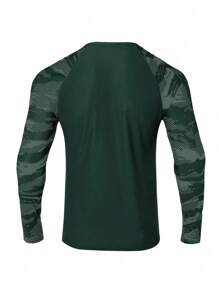 Manfinity Swimmode Men's Contrast Color Patchwork Raglan Sleeve Surf T-Shirt
