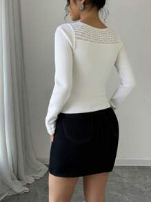 Chiquease New Slim-Fit Sexy Vintage High-End Cozy Knitted Pullover Long Sleeve Sweater For Women, Spring/Autumn Fall Winter - White - View 2