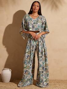 Vixey Paisley Print Flowy Boxy Woven Crop Vacation Top, Boho, Vacation Outfits Woman, Beach Outfits For Woman, Spring Outfits For Women, Summer Clothes, Summer Dresses, Vacation, Spring Break, Vacation Outfits Women, Island Vacation Outfits