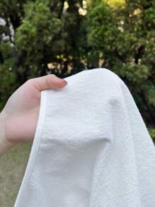 SHEIN EZwear Summer Holiday White Backless Twist Detail Loose Crop Top - White - View 7