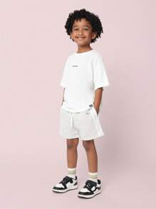 SUMWON Athletic Boys Long Side Tape Shorts Workout Training Running Active Wear Moisture Wicking Sports Gym School Uniform Basketball Shorts With Elastic Waistband - Grey - View 2