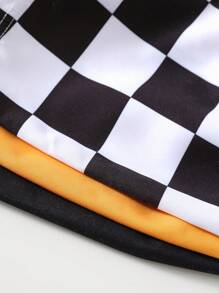 SHEIN Leap Crew 3pcs Young Boys Casual, Fashion, Practical, Cute, Soft And Comfortable Solid Black, Orange And Checkerboard Shorts, Suitable For Vacation, Daily Wear, School, Travel, Sports, Spring/Summer - Multicolor - View 6