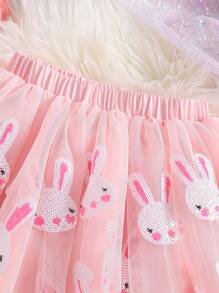 SHEIN Young Girl Simple Fashion Casual Daily Mesh Skirt