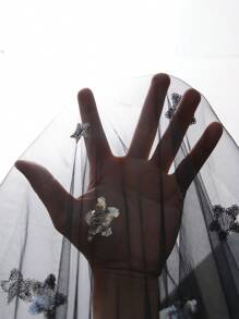 INAWLY Solva Plus Size Fashionable Sexy Sequin Mesh See-Through Skirt