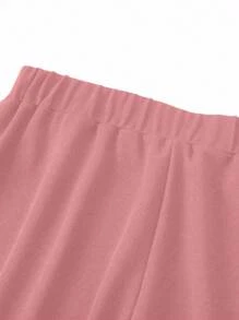SHEIN LUNE Pantalones casuales de pierna ancha con diseño de palillo de dientes, para mujer de talla grande, de moda, adelgazantes y versátiles