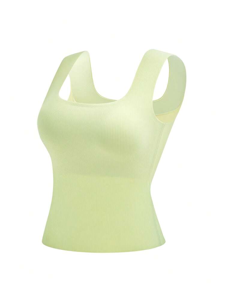 Dream Curve 2ndHaut Weiß Outfit Nahtlos 2-in-1 mit eingebauter Brust Basis Sport Workout Wäsche als Oberbekleidung Größenfreiheit Crop Top Komfort Muss-Habe auch geeignet für Teenager Mädchen & Jung & Kind BH-freies Camisole