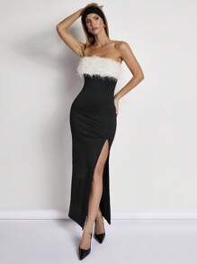 COSMINA Women's Casual Minimalist Long Dress, Suitable For Daily Wear - Black - View 5