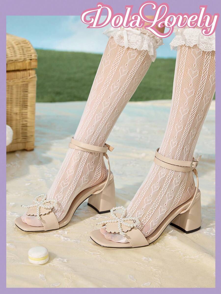 Dola Lovely Sandalias de tacón alto para mujer, sencillas y de moda para uso diario casual