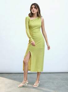 Maija Women's Elegant Knot Shoulder Cut-Out Mid-Length Dress, Summer