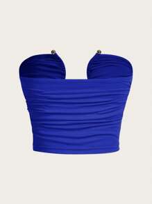 SHEIN ICON Fitted Asymmetrical Neckline Underwire Cropped Tank Top For Women
