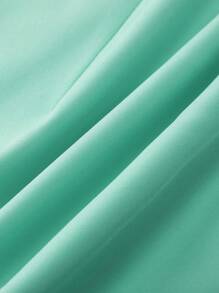 EMERY ROSE Women's Casual Simple Solid Color Short Sleeve Blouse - Green - View 6