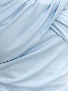 Nöista Cross Chest Top Ruched Off Shoulder Bardot, Perfect For Casual Outings! - Blue - View 5