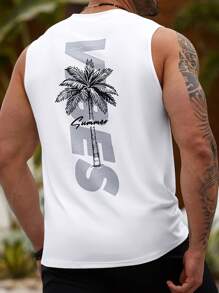 Manfinity RSRT Plus Size Men's Simple Casual Everyday Sleeveless Top - White - View 4