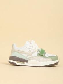 CUCCOO EASI Women's Solid Color Lace-Up Simple Casual Platform Wedges Sneakers Spring Summer Shoe Tainers