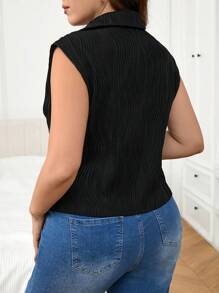 SHEIN Frenchy Plus Size Jednokolorowy Top Bez Rękawów, Prosty i Modny Do Codziennego Noszenia