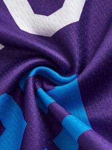 SHEIN Young Boys Casual Loose Fit Basketball Print Short Sleeve T-Shirt And Matching Comfortable Sports Shorts, Summer