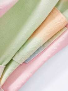 SHEIN Baby Girls Multicolor Denim Shorts With Pockets: Cute Tie-Dye Summer Shorts For Toddlers And Infants - Multicolor - View 4