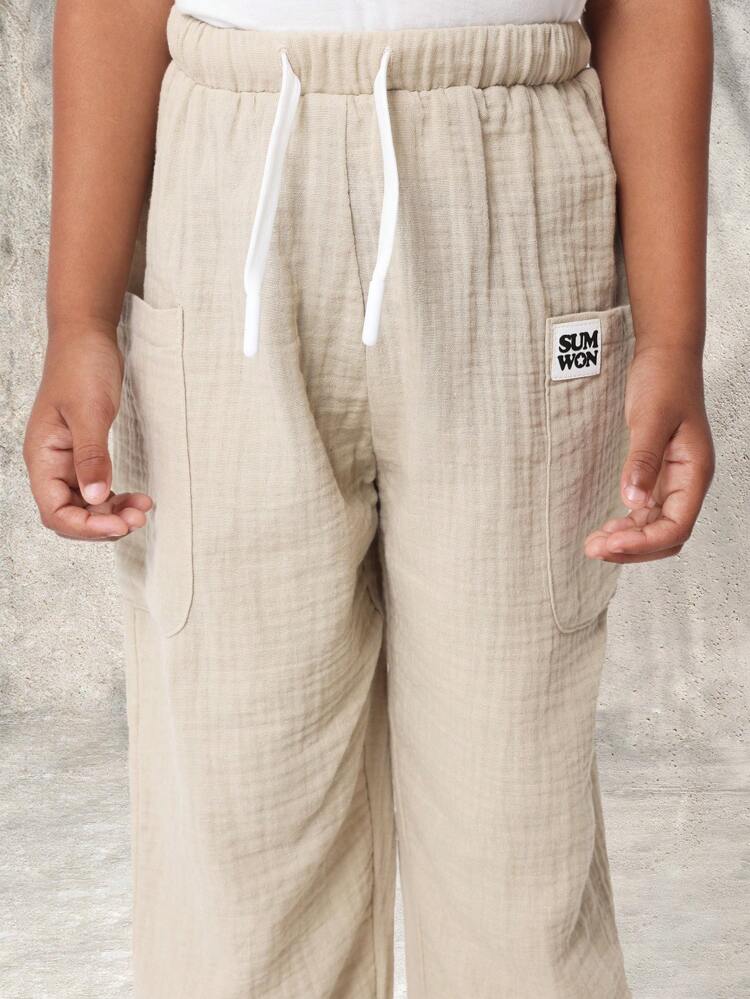 Casual Summer Elastic Waist Drawstring Trousers