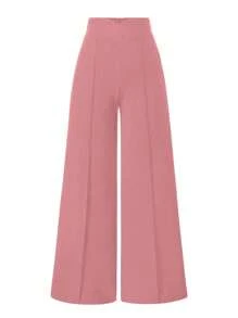 SHEIN LUNE Pantalones casuales de pierna ancha con diseño de palillo de dientes, para mujer de talla grande, de moda, adelgazantes y versátiles