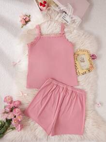 2pcs/Set Elegant Teen Girl Comfortable Vest Camisole & Shorts Underwear Set Youth Girl Clothes Girl Set Clothes Teen  Girl Clothes Sets Teen Girl Clothes Set