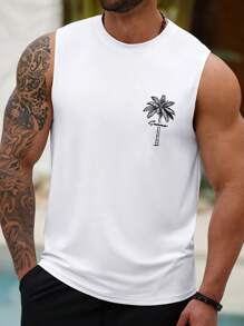 Manfinity RSRT Plus Size Men's Simple Casual Everyday Sleeveless Top - White - View 2