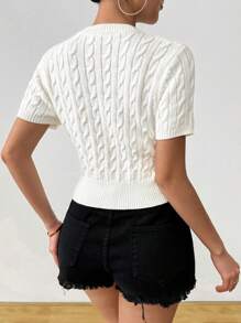 Chiquease Top cómoda, linda y dulce con bordado de corazón blanco a juego
