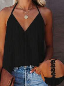 INAWLY 简约休闲日常黑色背心 - 黑色 - 查看 2