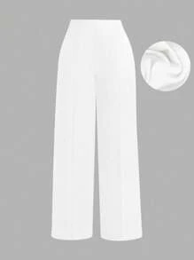 SHEIN Clasi Pantalon De Costume À Jambes Droites Pour Femmes De Grande Taille