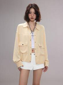 Coolane Koszule damskie wiosenno-letnie Grunge Y2K Couple Same Style Textured Coat