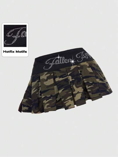Grunge Punk Vintage Sexy Mehrschicht Kuchen Rock im Sommer für Frauen, Camouflage Ösen Schnürung Schleife gestrickter Super kurzer tief sitzender plissierter Rock