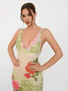 Aloruh Women's Sleeveless Bodycon Mesh Slip Dress, Suitable For Vacation In Spring/Summer - Multicolor - View 5