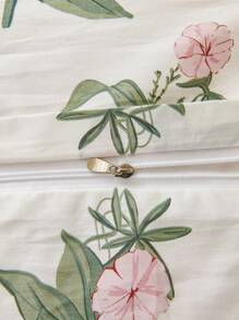 2/3pcs Spring Green Leaf & Floral Print Duvet Cover Set (Without Pillow Insert), Breathable & Super Soft, Suitable For All Seasons (1pc Duvet Cover + 1/2pcs Pillowcase, Without Pillow Insert), Soft Dual-Color Design, Suitable For Modern Bedroom And Guest Room, Available Sizes: Super King, King, Standard Double, Single, Also Suitable For Dorm Use. - Multicolor - View 8