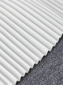 SHEIN Tween Girls Elegant Solid Color Asymmetric Ruffled Hem Pleated Dress - White - View 6