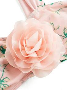 Swim Oasis Women's Premium Romantic Vacation Rose Print Swimwear Set, For Summer Beach