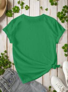 Glamance Maria Clara Maia Women Green T-Shirts Short Sleeve Round Neck Casual Plants,Christmas,Cartoon,Plain Summer Outfits For Women Graphic Tee For Women Going Out