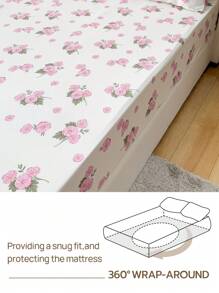 4pcs 100% Polyester Printed Bedding Set (2 Pillowcases + 1 Bed Sheet + 1 Fitted Sheet), Modern Polyester Bedding Set Suitable For All Seasons - Multicolor - View 9