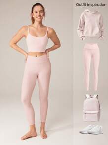 GLOWMODE FeatherFit™ Knot Going Anywhere Twisted Backless Tank Top Light Support Low Impact Yoga Daily Spring Valentine's Day - Baby Pink - View 6