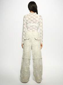 MISSGUIDED Pantaloni cargo supradimensionați cu picior larg, estetici Y2K, stil militar, largi, cu talie înaltă, stil streetwear, stil festival, la modă, cu buzunare multiple - Multicolor - Vizualizare 2