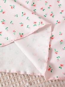 3pcs/Set Tween Girl Liberty Print, Solid Color Spring Cami Top Innerwear Sweet Ditsy Floral Girls' Base Layer Top"Dopamine Color Palette - Multicolor - View 7