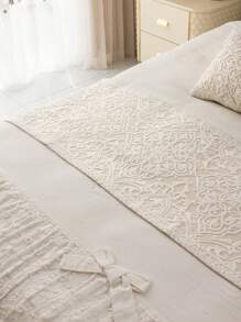 1pc Delicate Embroidery Crafted Double Layer Bed Flag, Tassel Decor, 45cm Wide,Fall Decor,Autumn Decor,Room Decor