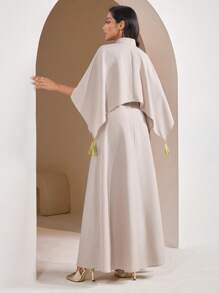 Al Najma Damen Arabische Mode Kleider Set mit Quasten Dekor Patchwork Kleider für Damen Elegant Damen Formell, Dezent