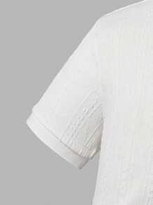 SHEIN Boys' & Teenage Boys' Casual Textured Polo Shirt, Versatile For Daily Wear, Spring/Summer