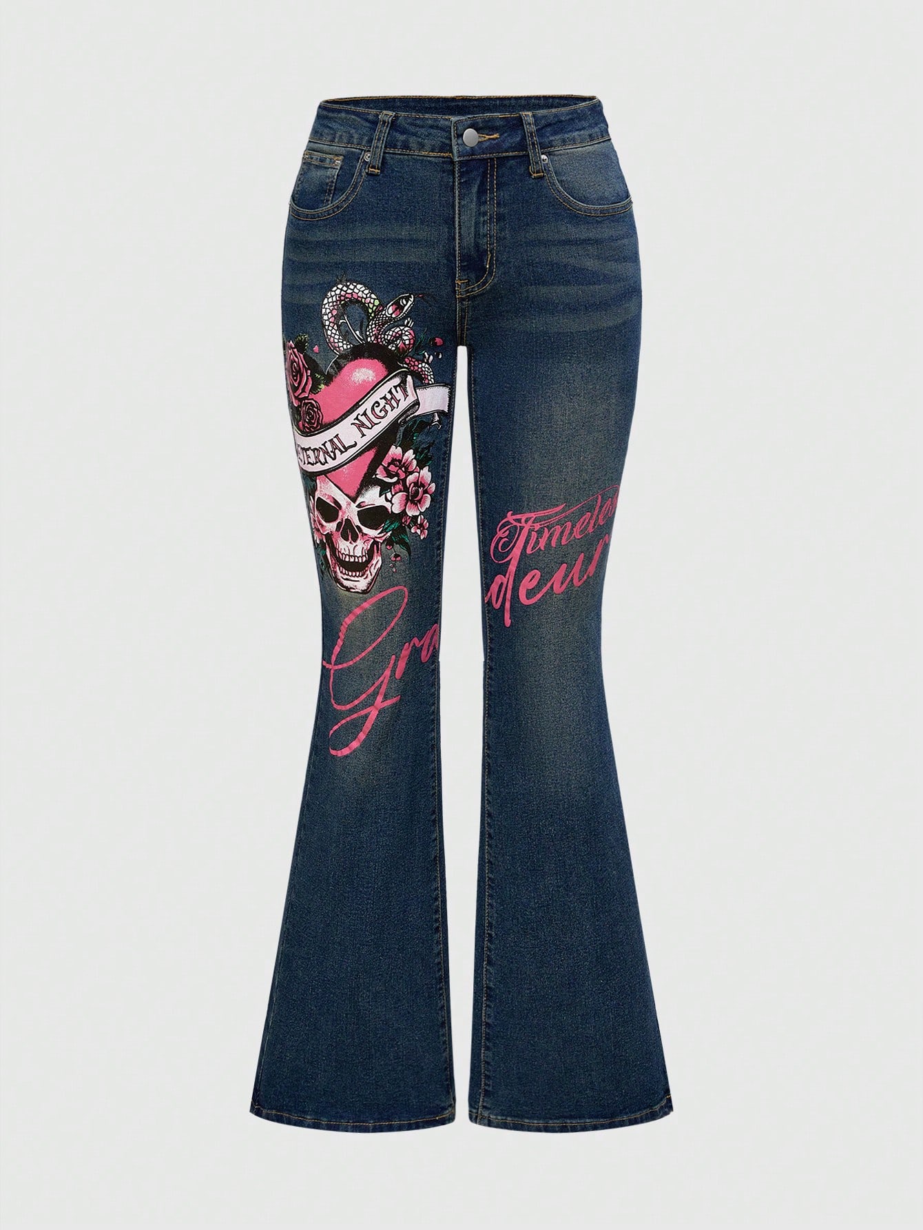Our Grunge Punk Women's Y2K Style Vintage Skeleton & Heart