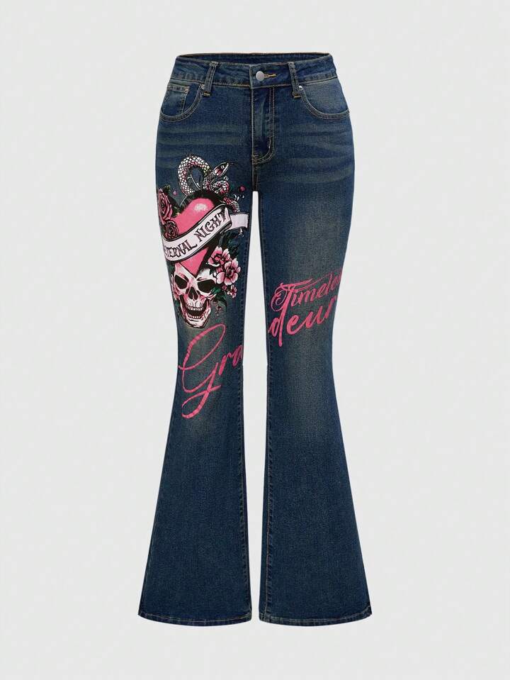 Our Grunge Punk Women's Y2K Style Vintage Skeleton & Heart